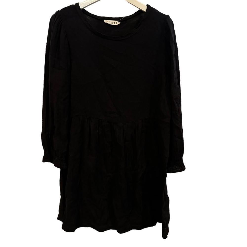 Anthropologie‎ Lacausa Miro Dress Size XS Black Ruffled Short Dress